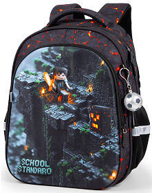 Ортопедичний шкільний рюкзак для хлопчика Майнкрафт School Standard 38х30х18 см для першокласника (150-44)