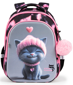 Рюкзак ортопедичний шкільний  для дівчинки School Standard 38х30х18 см для з Котом першокласниць (150-28)