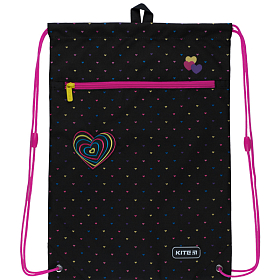 Мішок для змінного взуття для дівчинки з кишенею Kite Education Hearts K22-601M-3 Мішок для змінного взуття для дівчинки з кишенею Kite Education Hearts K22-601M-3
