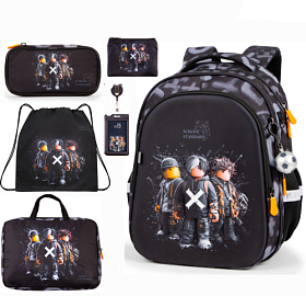 Ортопедический рюкзак школьный 6 в 1 для мальчика School Standard 38х30х18 см Роблокс для первоклассника (SET 150-41)