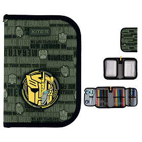 Пенал шкільний для хлопчика Kite Transformers TF24-622, 1 відділення, 2 відвороти