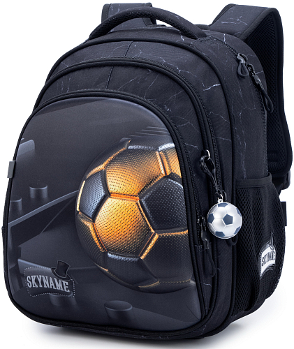 Шкільний рюкзак з ортопедичною спинкою для хлопчика Футбол 37х30х18 см сірий для початкової школи Winner / SkyName R2-209