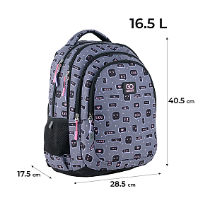 Шкільний рюкзак з ортопедичною спинкою для дівчинки GoPack Teens GO24-162M-6 Шкільний рюкзак з ортопедичною спинкою для дівчинки GoPack Teens GO24-162M-6