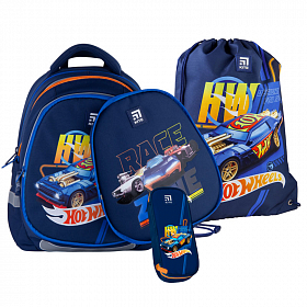 Шкільний рюкзак з пеналом та мішком Kite Educations Hot Wheels SET_HW21-700M(2p) Шкільний рюкзак з пеналом та мішком Kite Educations Hot Wheels SET_HW21-700M(2p)