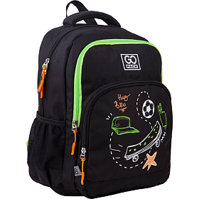 Рюкзак для початкової школи чорний GoPack Education м'який GO21-113M-5 Hey Bro Рюкзак для початкової школи чорний GoPack Education м'який GO21-113M-5 Hey Bro