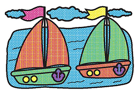 Водні розмальовки — Морські кораблі