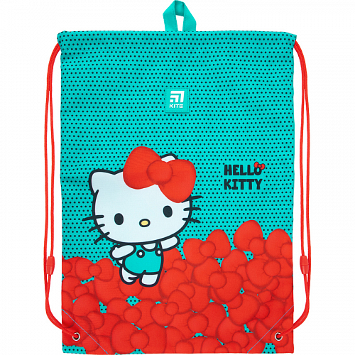 Мішок для змінного взуття для дівчинки з кишенею бірюзовий Kite Education Hello Kitty HK21-600M