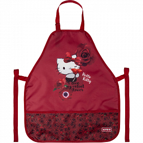 Фартух із нарукавниками для дівчинки бордовий Hello Kitty Kite HK20-161 Фартух із нарукавниками для дівчинки бордовий Hello Kitty Kite HK20-161