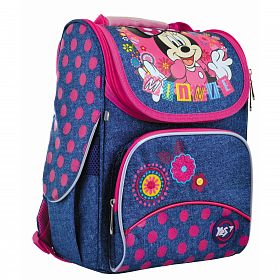 Школьный рюкзак (ранец) с ортопедической спинкой для девочки синий YES Minnie в 1 класс H-11 Школьный рюкзак (ранец) с ортопедической спинкой для девочки синий YES Minnie в 1 класс H-11