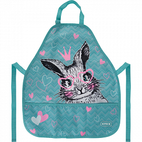 Фартук с нарукавниками для девочки бирюзовый с Кроликом Kite Cute Bunny K21-161-3 Фартук с нарукавниками для девочки бирюзовый с Кроликом Kite Cute Bunny K21-161-3