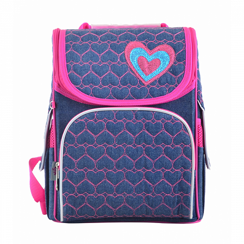 Рюкзак для школы каркасный YES H-11 Hearts blue