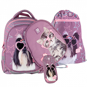 Шкільний рюкзак з пеналом та мішком Kite Educations Studio Pets SET_SP21-700M(2p) Шкільний рюкзак з пеналом та мішком Kite Educations Studio Pets SET_SP21-700M(2p)