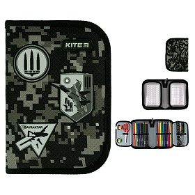 Пенал шкільний для хлопчика Kite Air Force K24-622-10, 1 відділення, 2 відвороти Пенал шкільний для хлопчика Kite Air Force K24-622-10, 1 відділення, 2 відвороти