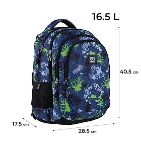 Шкільний рюкзак з ортопедичною спинкою для хлопчика GoPack Teens GO24-162M-2 Шкільний рюкзак з ортопедичною спинкою для хлопчика GoPack Teens GO24-162M-2