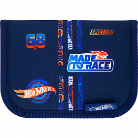 Пенал шкільний для хлопчика синій Kite Education Hot Wheels HW21-621