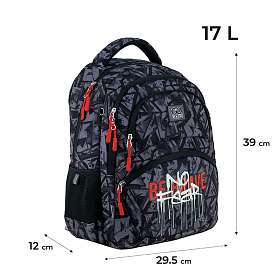 Шкільний рюкзак з ортопедичною спинкою GoPack Education GO24-175M-9 Fear Шкільний рюкзак з ортопедичною спинкою GoPack Education GO24-175M-9 Fear