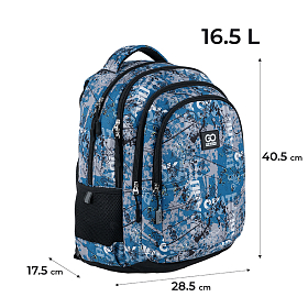 Школьный рюкзак с ортопедической спинкой GoPack Teens GO24-162M-1 Школьный рюкзак с ортопедической спинкой GoPack Teens GO24-162M-1