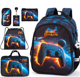 Ортопедичний шкільний рюкзак 6 в 1 для хлопчика School Standard з Джойстиком в 1 клас (SET 160-25)