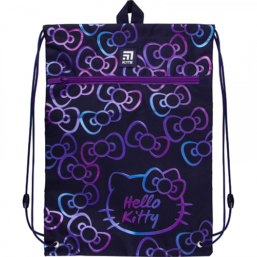 Мішок для змінного взуття для дівчинки з кишенею чорний Kite Education Hello Kitty HK21-601M