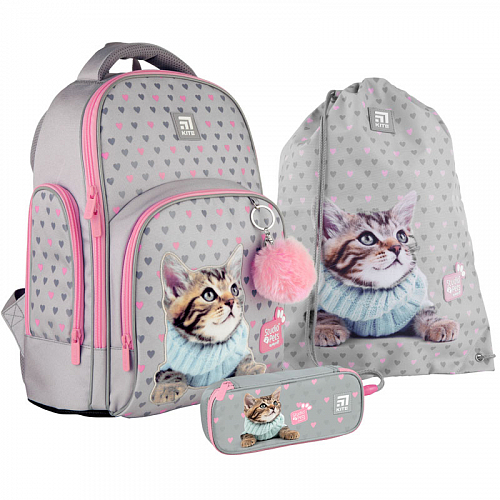 Шкільний рюкзак з пеналом та мішком Kite Education Studio Pets SET_SP21-706M
