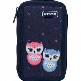 Пенал без наповнення Kite Education Lovely owls K21-623-1, 2 відділення Пенал без наповнення Kite Education Lovely owls K21-623-1, 2 відділення