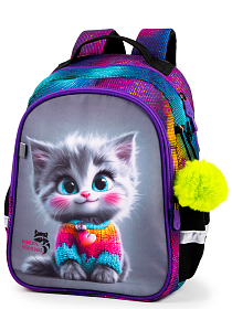 Ортопедичний рюкзак в школу для дівчинки School Standard з Котом 38х28х16 см для 1-4 класу (160-21)