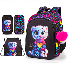 Рюкзак  ортопедичний з пеналом та мішком 3 в 1 для дівчинки School Standard 38х30х18 см для молодших класів (Full 150-29)