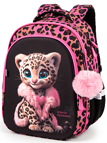 Ортопедичний рюкзак з пеналом та мішком 3 в 1 для дівчинки School Standard 38х30х18 см з Тигром для молодших класів (Full 150-26)
