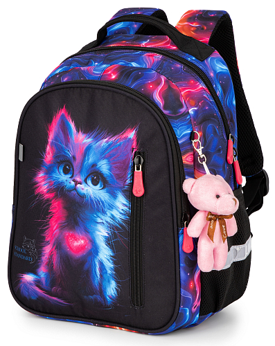 Шкільний рюкзак School Standard для дівчинки з Котиком 38х28х16 см для початкової школи (160-8)