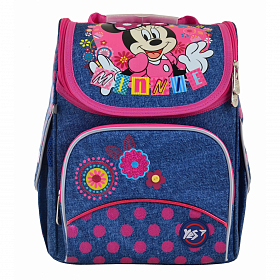 Школьный рюкзак (ранец) с ортопедической спинкой для девочки синий YES Minnie в 1 класс H-11 Школьный рюкзак (ранец) с ортопедической спинкой для девочки синий YES Minnie в 1 класс H-11