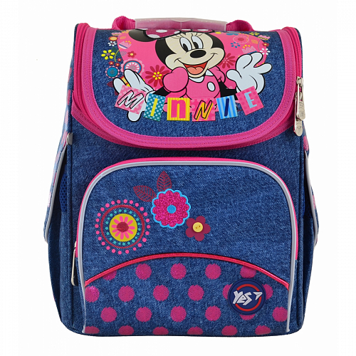 Шкільний рюкзак (ранець) з ортопедичною спинкою для дівчинки синій YES Minnie в 1 клас H-11