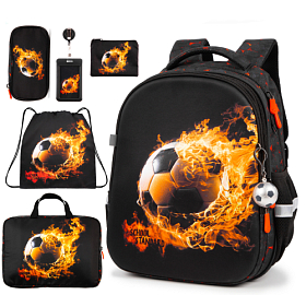 Ортопедичний шкільний рюкзак 6 в 1 для хлопчика School Standard 38х30х18 см з М'ячем для першокласника (SET 170-77)