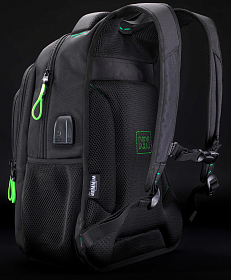 Подростковый рюкзак с ортопедической спинкой черный с usb зарядным устройством Winner One / SkyName (90-116 G)