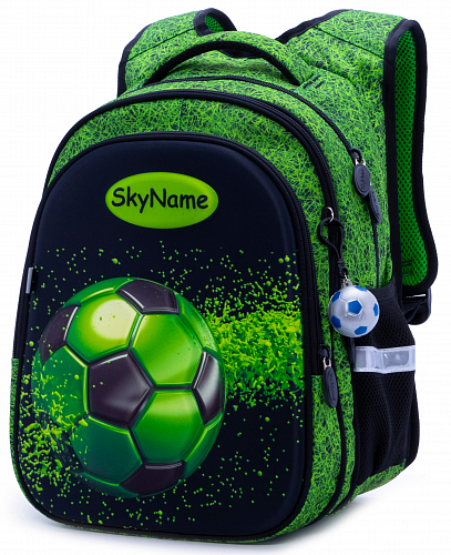 Ортопедический рюкзак для мальчика Футбол 37х30х16 см зеленый Winner One / SkyName R1-019