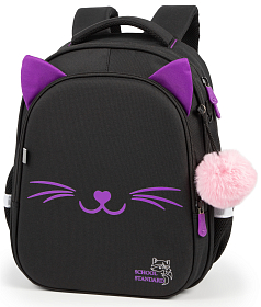 Шкільний рюкзак з ортопедичною спинкою для дівчинки School Standard 38х30х18 см з Котиком в 1 клас (150-48)