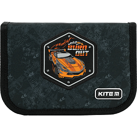 Пенал школьный для мальчика Kite Education Burn Out K22-621-4, 1 отделение, 1 отворот Пенал школьный для мальчика Kite Education Burn Out K22-621-4, 1 отделение, 1 отворот