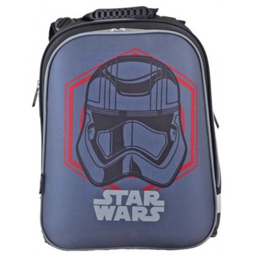 Шкільний рюкзак з ортопедичною спинкою сірий для хлопчика 1 Вересня H-12 Star Wars для молодшої школи (554597) 