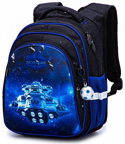 Ортопедичний рюкзак для хлопчика синій Космос Winner One/SkyName 37х30х18 см для початкової школи (R2-192)