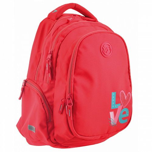 Шкільний ортопедичний рюкзак для дівчинки червоний YES Step One Love Т-22 для 4-6 класу (556483)