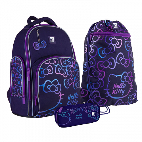 Шкільний рюкзак з пеналом та мішком Kite Education Hello Kitty SET_HK21-706M