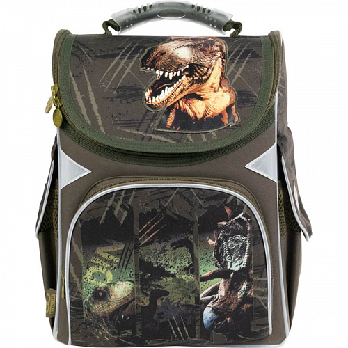 Ортопедичний рюкзак (ранець) до школи зелений для хлопчика GoPack Education каркасний GO21-5001S-14 Dinosaurs