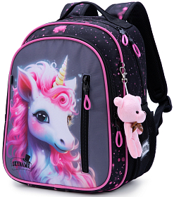 Ортопедичний рюкзак для дівчинки з Єдинорогом 37х29х17 см Winner/SkyName для молодших класів R5-029 Ортопедичний рюкзак для дівчинки з Єдинорогом 37х29х17 см Winner/SkyName для молодших класів R5-029