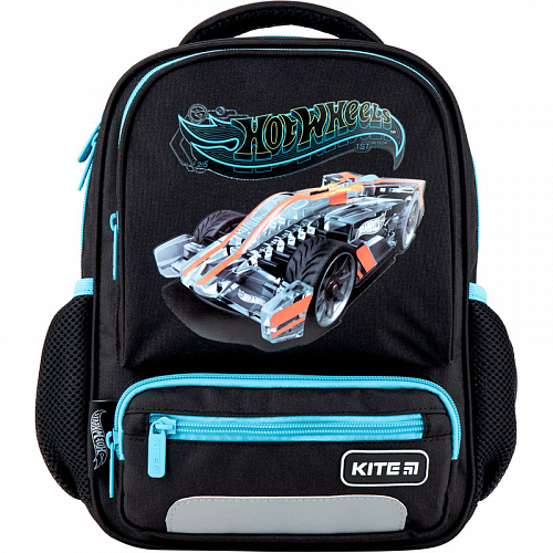 Дитячий рюкзак для дошкільників чорний Hot Wheels Kite Kids для хлопчика HW20-559XS