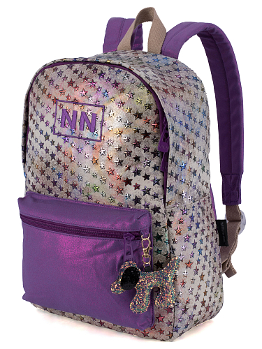 Молодіжний рюкзак сірий з фіолетовим для дівчини шкільний Winner One 214-4