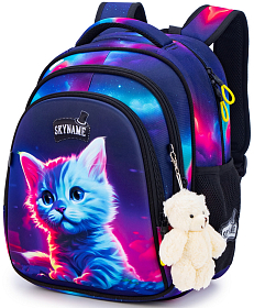 Ортопедичний рюкзак до школи для дівчинки різнокольоровий з Котиком Winner / SkyName 37х30х18 см для молодших класів (R2-212) Ортопедичний рюкзак до школи для дівчинки різнокольоровий з Котиком Winner / SkyName 37х30х18 см для молодших класів (R2-212)
