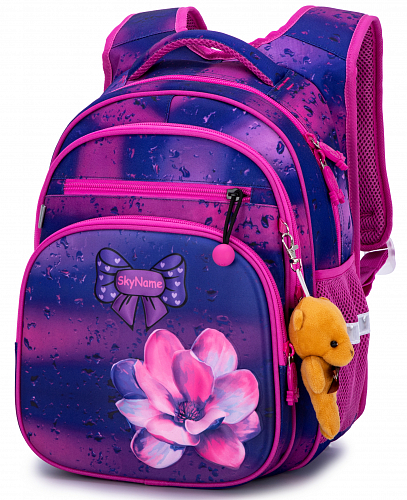 Шкільний рюкзак з ортопедичною спинкою для дівчинки фіолетовий Winner /SkyName 37х30х18 см для 1-4 класу (R3-243)
