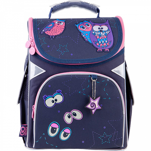 Ортопедичний рюкзак (ранець) до школи для дівчинки синій GoPack Education каркасний GO21-5001S-7 Magic Owls