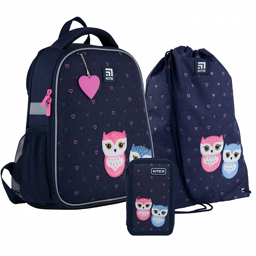 Шкільний ранець з пеналом та мішком Kite Education Lovely owls SET_K21-555S-4