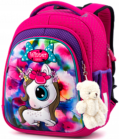Ортопедичний шкільний рюкзак (ранець) рожевий для дівчинки Winner  з Єдинорогом 36х29х14 см для першокласниць (5002) Ортопедичний шкільний рюкзак (ранець) рожевий для дівчинки Winner  з Єдинорогом 36х29х14 см для першокласниць (5002)