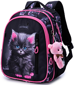 Ортопедичний рюкзак для дівчинки з Котиком 37х29х17 см Winner/SkyName для молодших класів R5-027 Ортопедичний рюкзак для дівчинки з Котиком 37х29х17 см Winner/SkyName для молодших класів R5-027